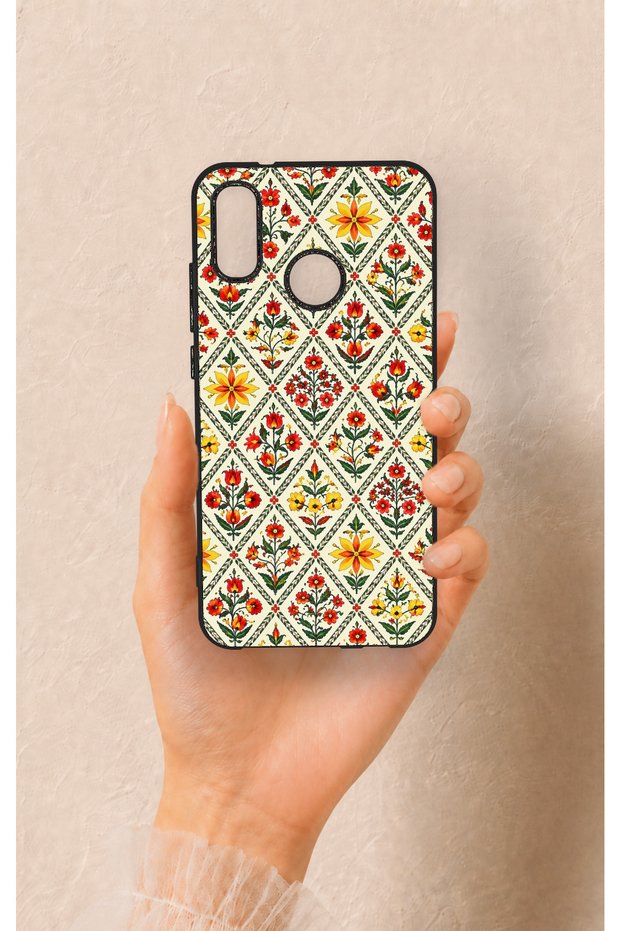 Huawei P20 Lite Compatible Tile Tulip Patterned Silicone Case