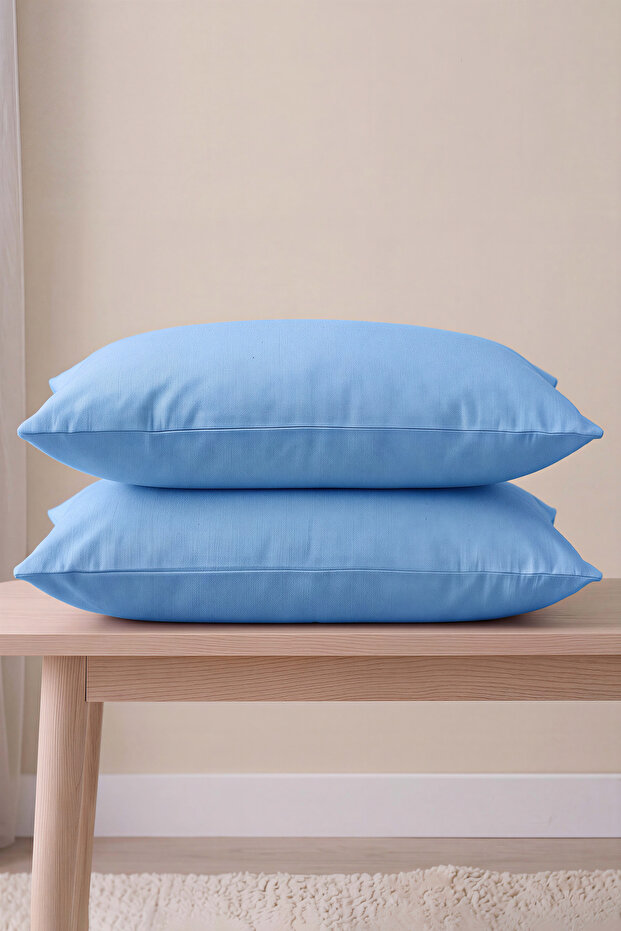 Soft Blue 100% Cotton 2-Piece Pillowcase 50X70 cm