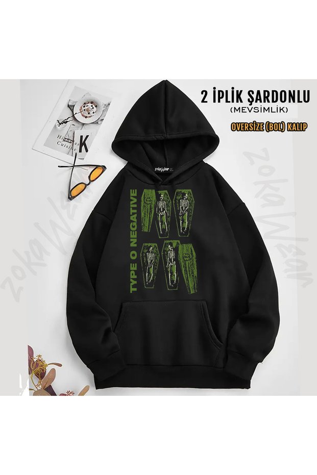 Type O Negative 4 Dead Rock Metal Music Band Printed Hooded Sweatshirt