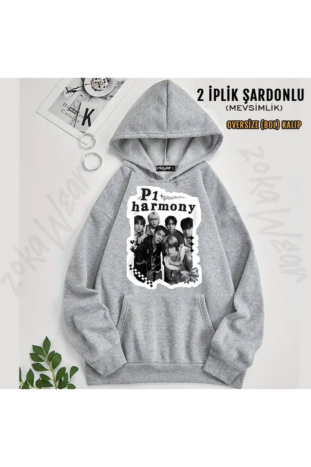 سويت شيرت بقلنسوة مطبوع من P1HARMONY