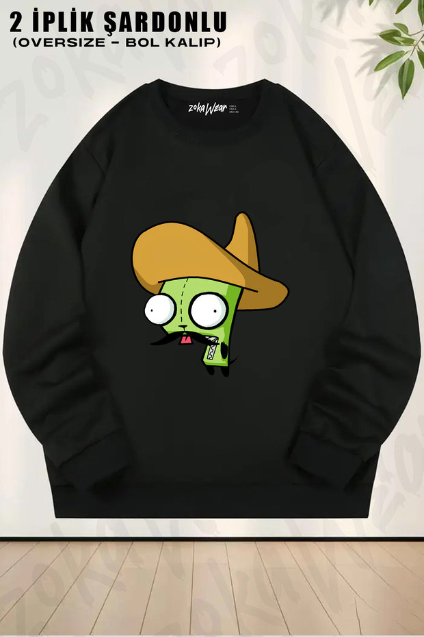 Invader Zim V5 Printed Crew Neck Sweatshirt