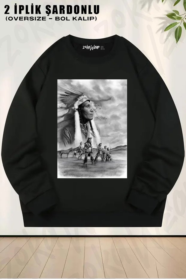 Indian Kizilder Printed Crew Neck Sweatshirt