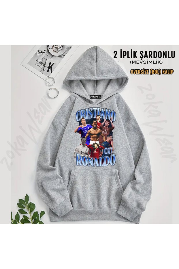 Ronaldo Printed Printed Hooded Sweatshirt