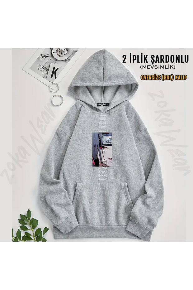 Anime Itachi Uchiha Naruto Manga Konoha Sharingan Printed Hooded Sweatshirt