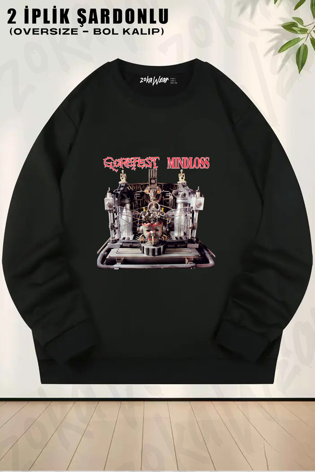 Mindloss Metal Gorefest Printed Crew Neck Sweatshirt