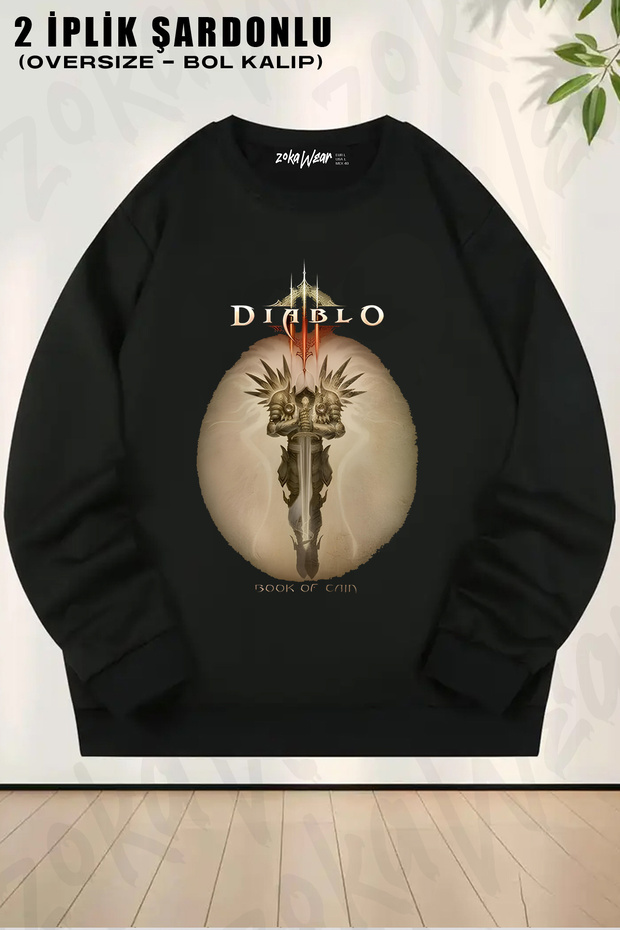 Diablo - Book of Cain Printed Crew Neck Sweatshirt