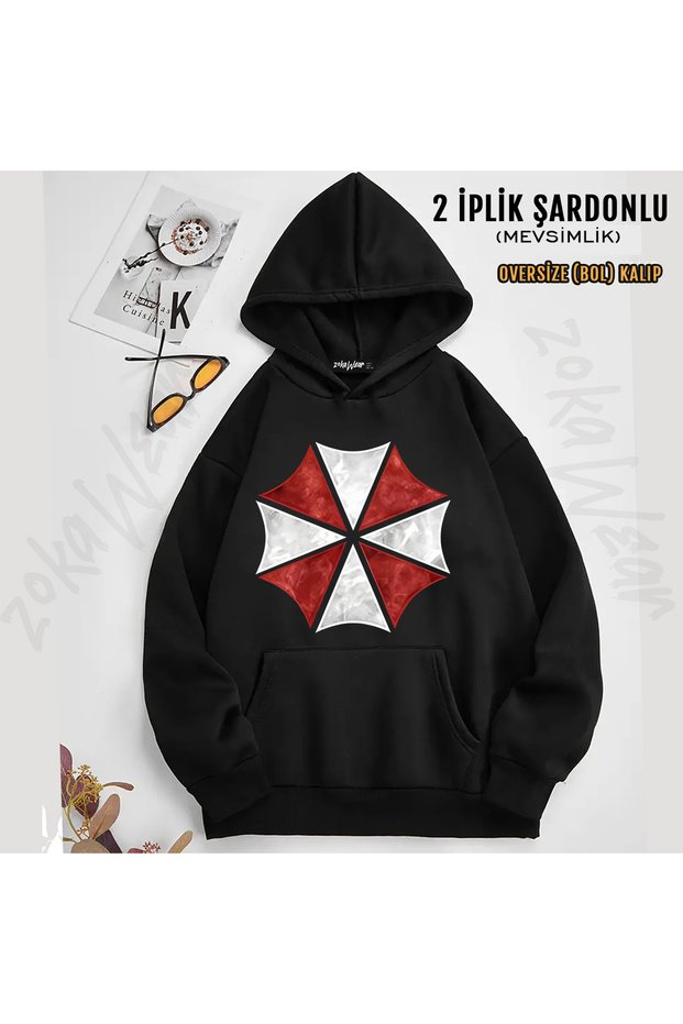 Resident Evil - Umbrella Printed Hooded Sweatshirt