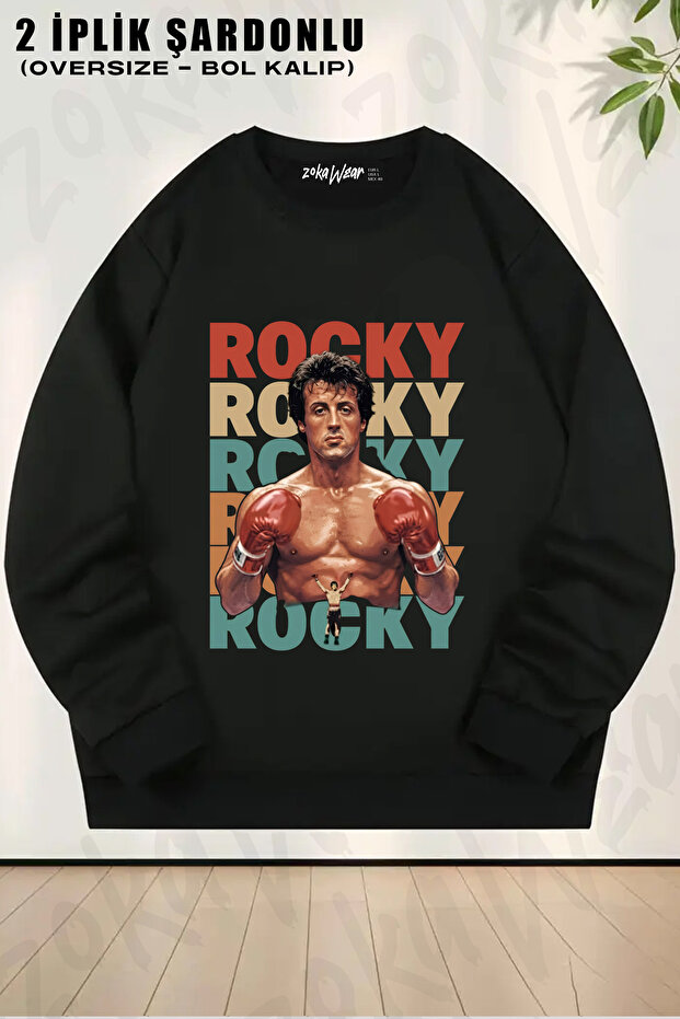 Rocky Balboa Legendary Boxer Printed Crew Neck Sweatshirt