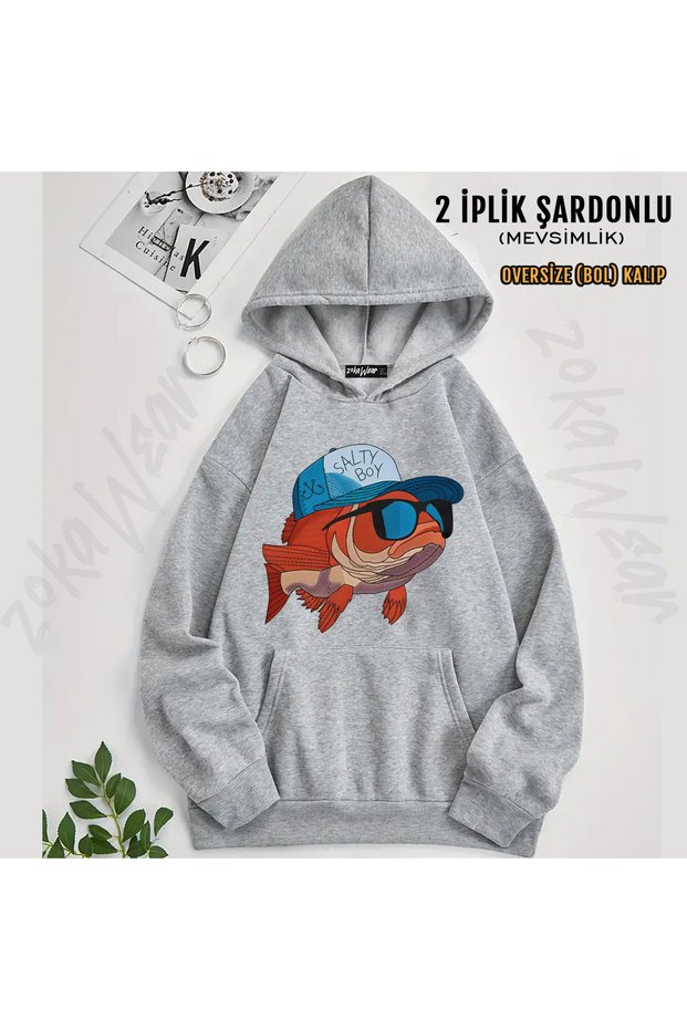 Hunting Fishing Fish Hunting Funny Fish Printed Hooded Sweatshirt
