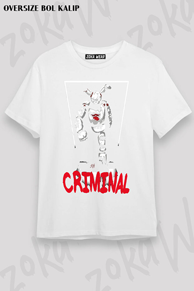 Five Nights at Freddy's 5Naf Fnaf Criminal Game Printed T-Shirt