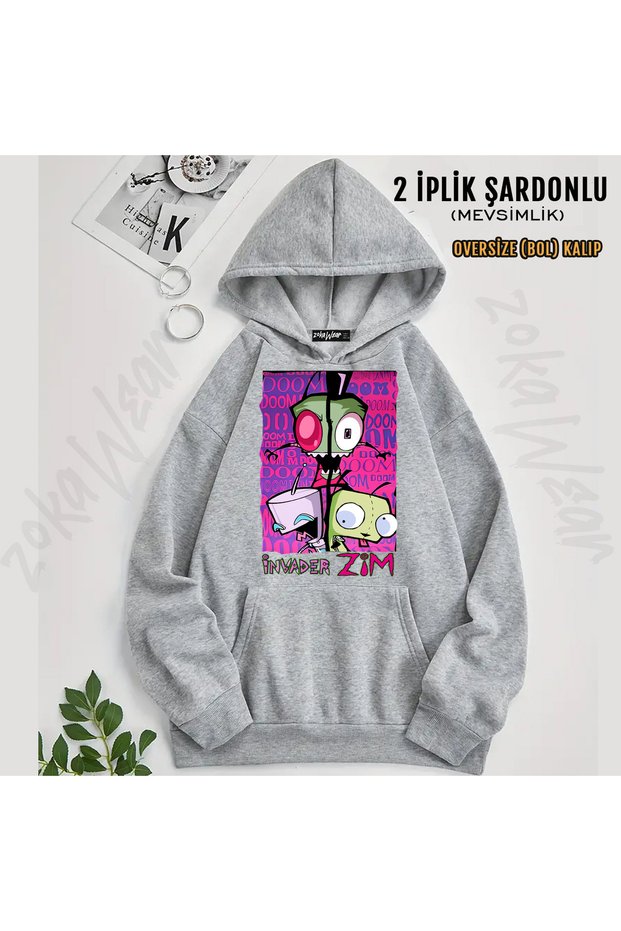 Invader Zim V7 Printed Hooded Sweatshirt