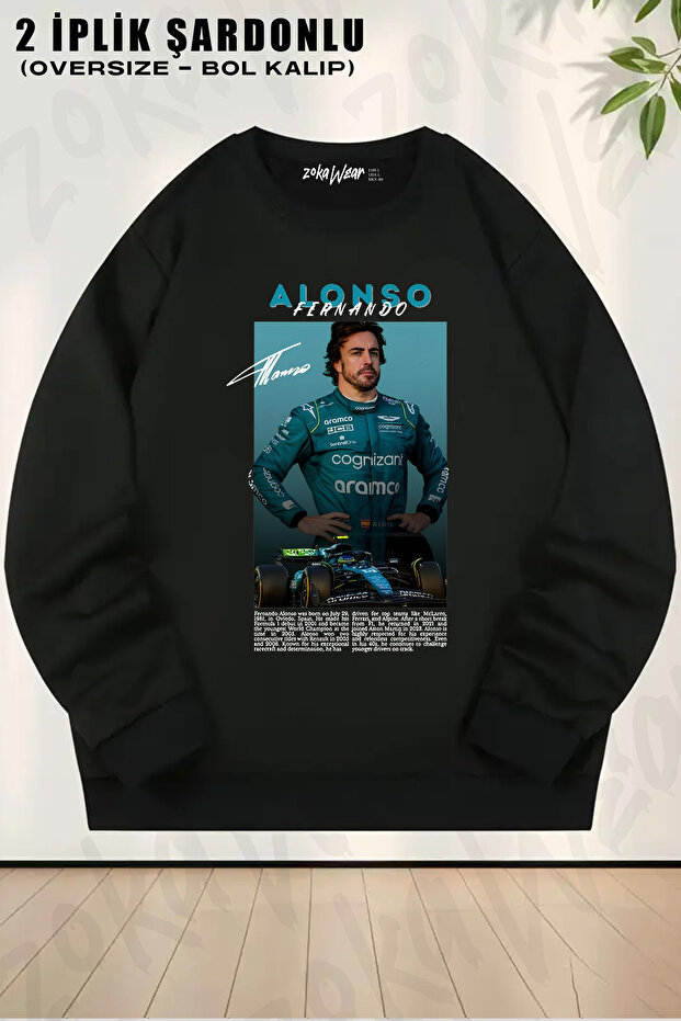 Fernando Alonso Printed Crew Neck Sweatshirt