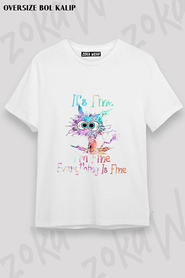Tie Dye I'M Good I'M Alive Caricature Graphic Printed T-Shirt