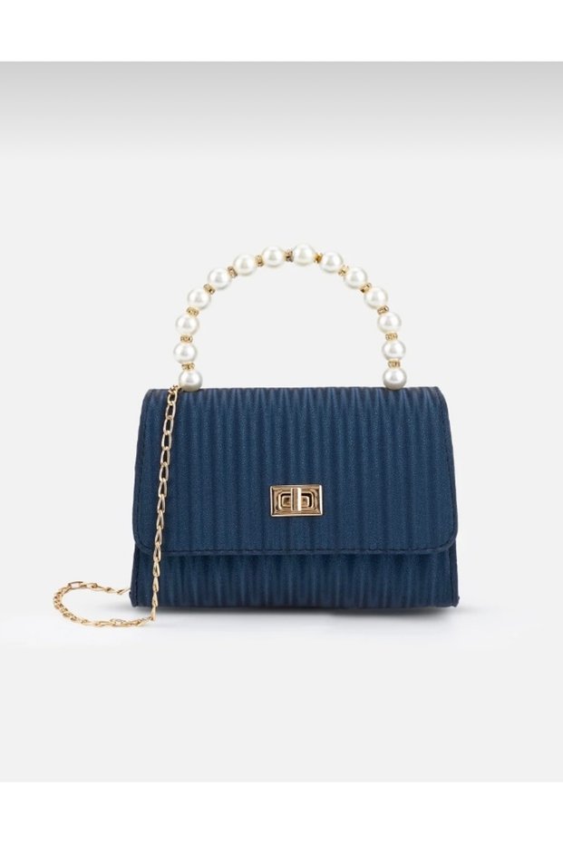 Women's Hand and Shoulder Bag with Thin Handle, Chain Strap and Lock Cover
