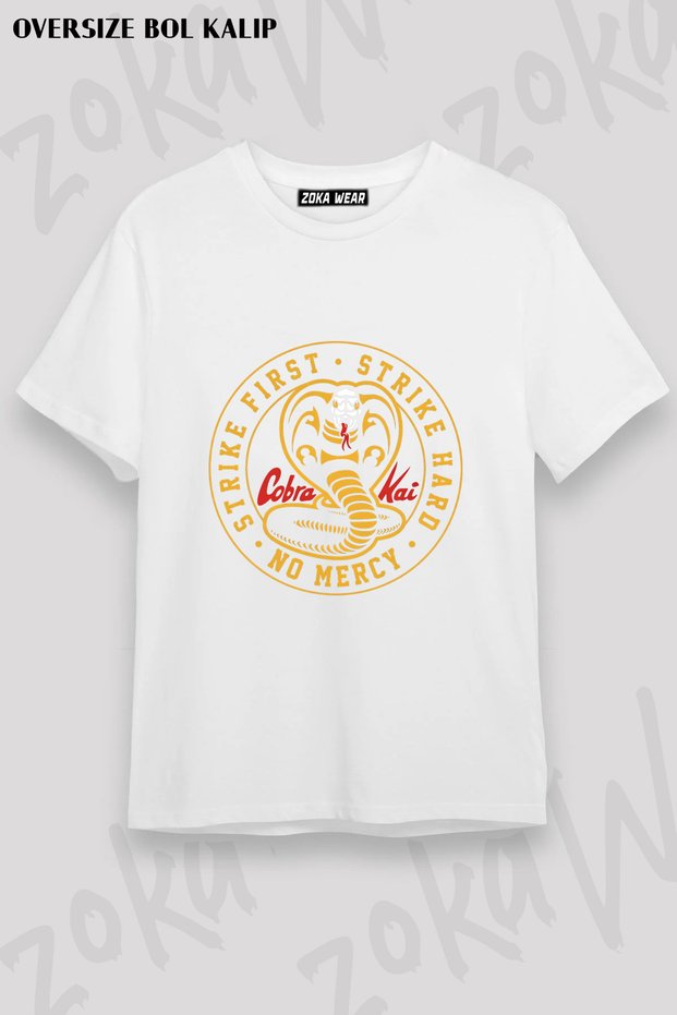 Cobra Kai No Mercy Strike First Strike Hard Printed T-Shirt