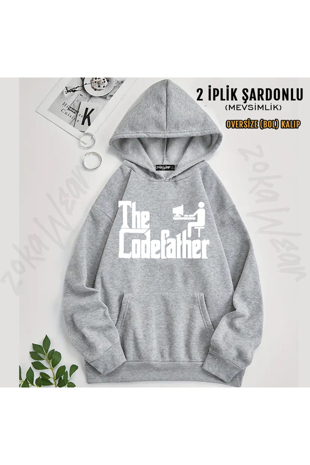 The Codefather Godfather Computer Code Pirate Printed Hooded Sweatshirt