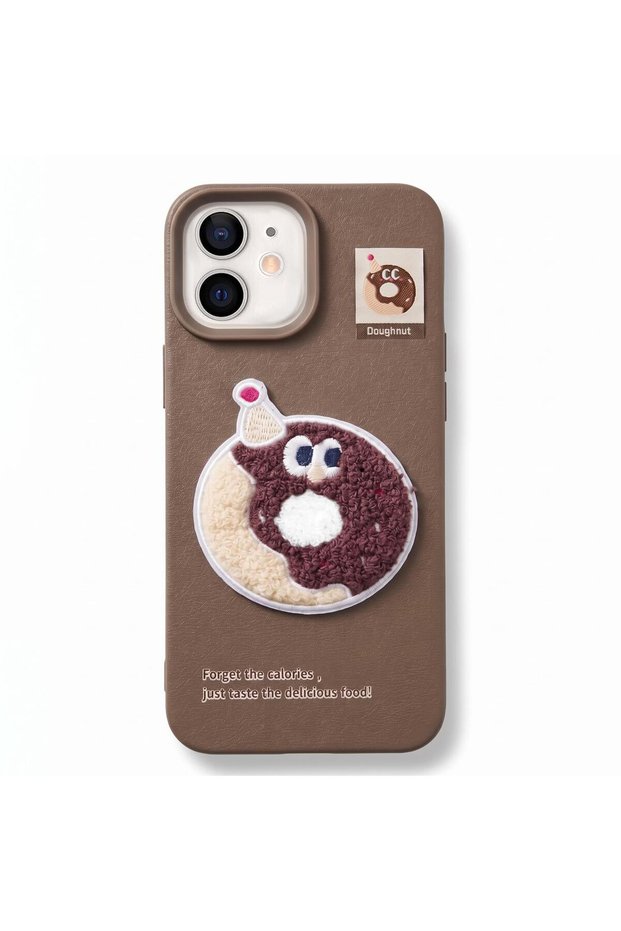 Case Compatible with Apple iPhone 11 Stitched Puppy Plush Doughnut