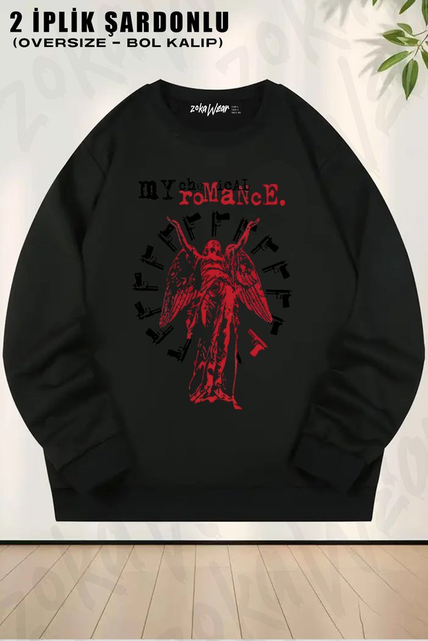 Rock Band My Chemical Romance Graphic the Black Parade Vintage Punk Hip Hop Printed Crewneck Sweatshirt