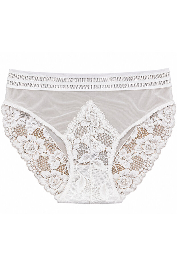 Plus Size Floral Lace Transparent Detailed Stretchy Women's Panties