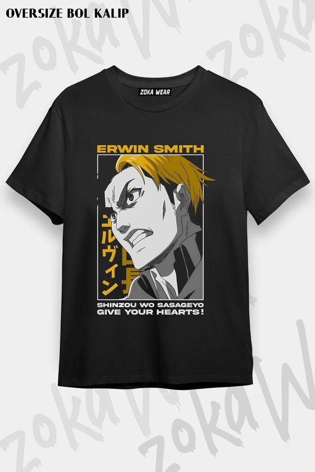 تي شيرت مطبوع عليه Attack On Titan Erwin Smith