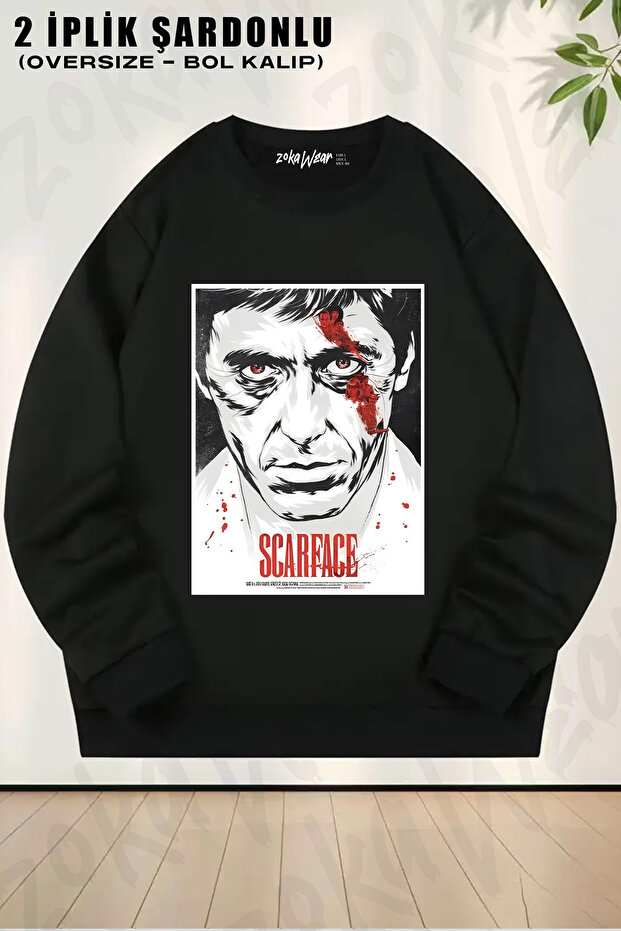 Scarface-Tony Montana Printed Crew Neck Sweatshirt