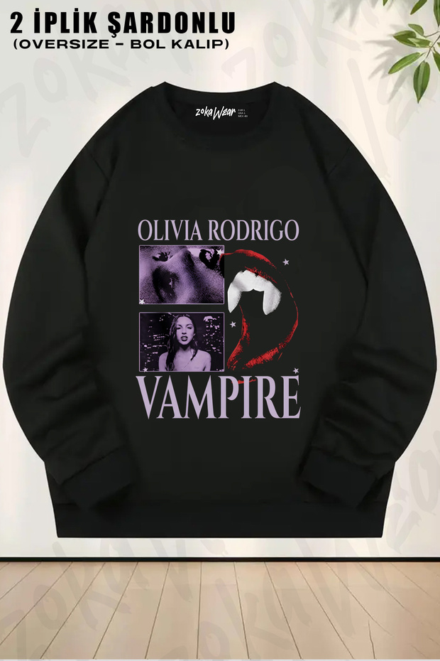 Vampire Muzik Olivia Rodrigo Printed Crew Neck Sweatshirt
