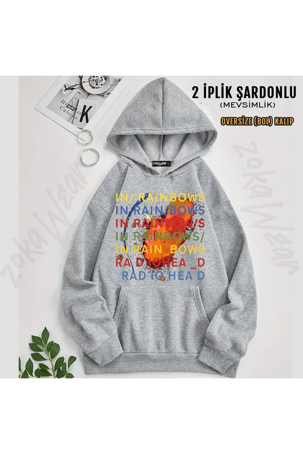 Radiohead in Rainbows Rock Metal Music Band Printed Hooded Sweatshirt