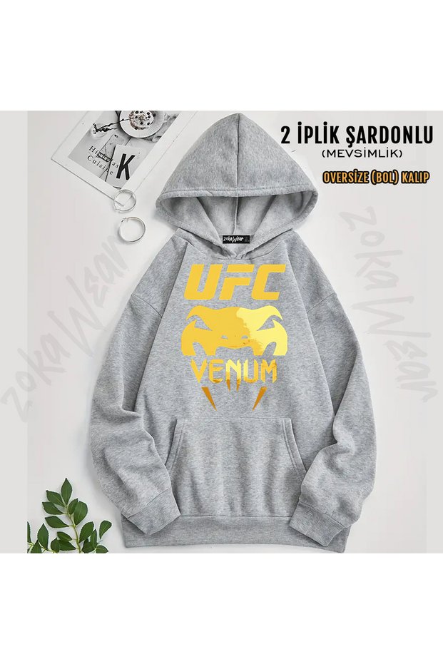 سويت شيرت بقلنسوة مطبوع عليه UFC Venum
