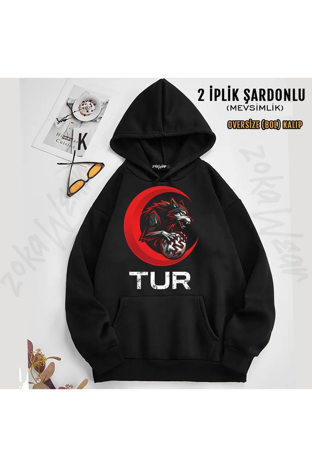 Bozkurt Turkey T-Shirt Football Fan Team Printed Hooded Sweatshirt