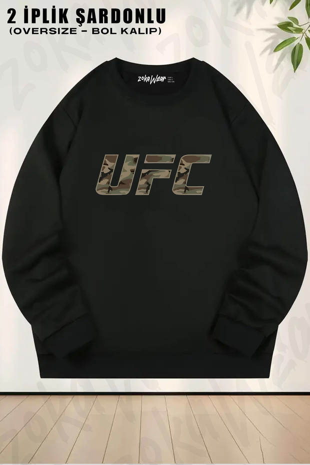 Ufc Ultimate Fighting Championship Camouflage Printed Crew Neck Sweatshirt