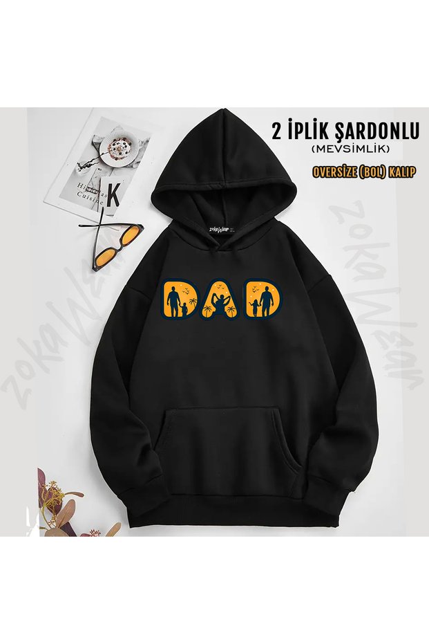 Dad Father Son Combination Printed Hooded Sweatshirt