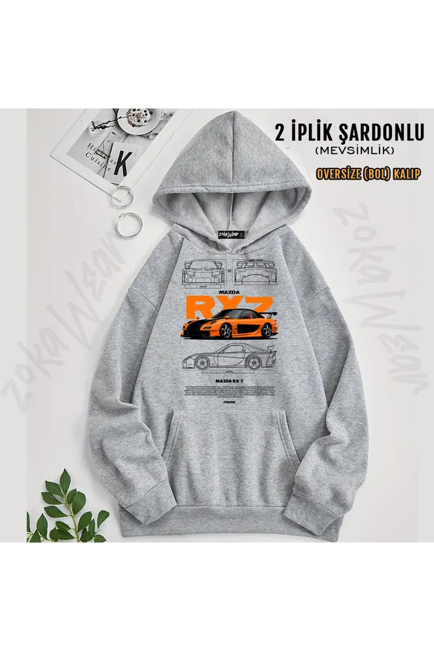 Mazda Rx7 Ff Back Printed Hooded Sweatshirt