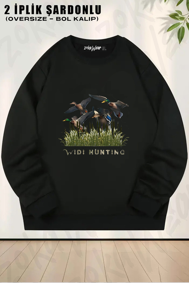 Widi Hunting Hunting Ordek Avi Printed Crew Neck Sweatshirt