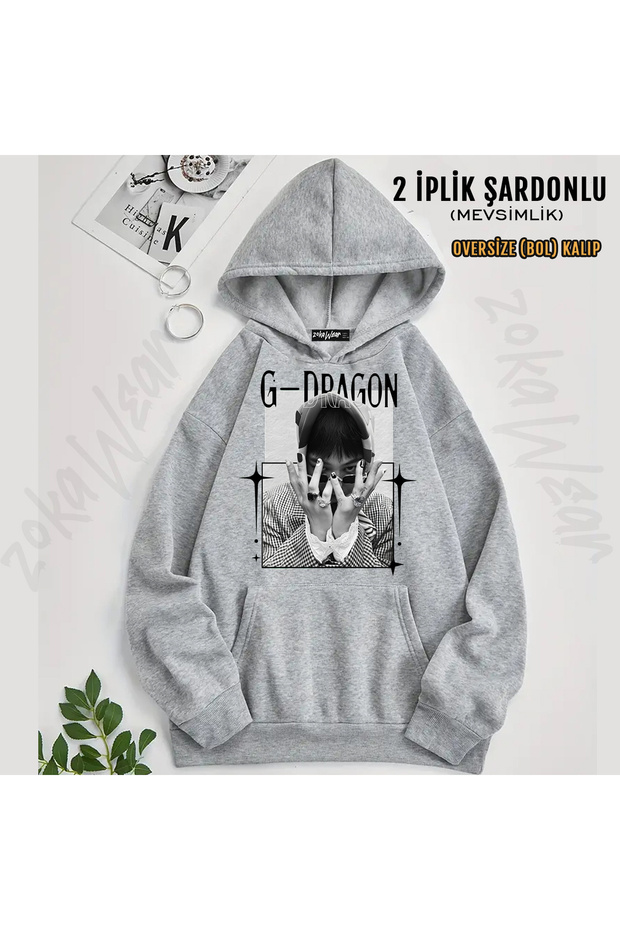 Rings G-Dragon Printed Hooded Sweatshirt