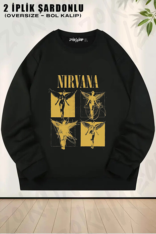 Nirvana Unisex Printed Crew Neck Sweatshirt