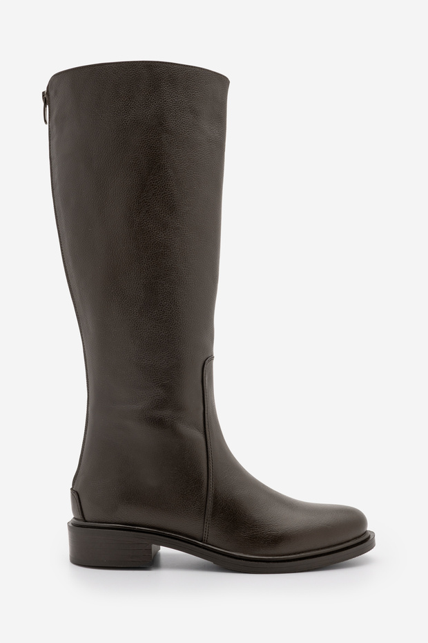 Women's Genuine Leather Zippered Daily Boots Kador Brown