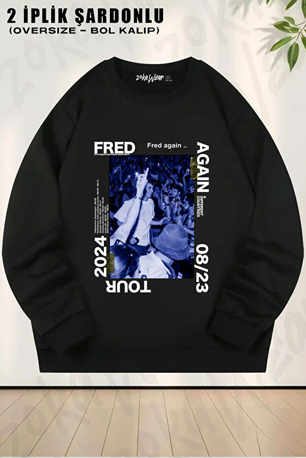 Tour Fred Again Printed Crew Neck Sweatshirt