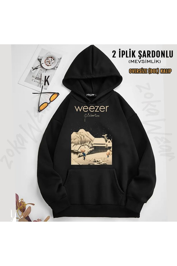 Weezer Printed Hooded Sweatshirt