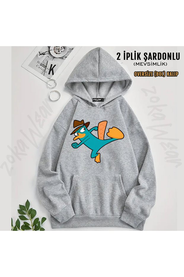 Tekme Ornitorenk Perry Printed Hooded Sweatshirt