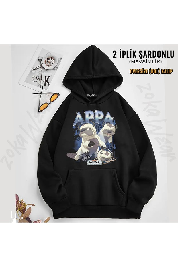 Avatar the Last Airbender Appa Printed Hooded Sweatshirt