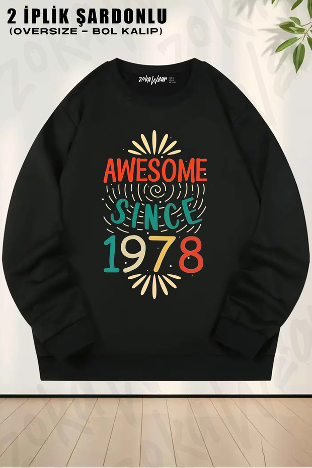 Vintage 1978 Awesome Printed Crew Neck Sweatshirt