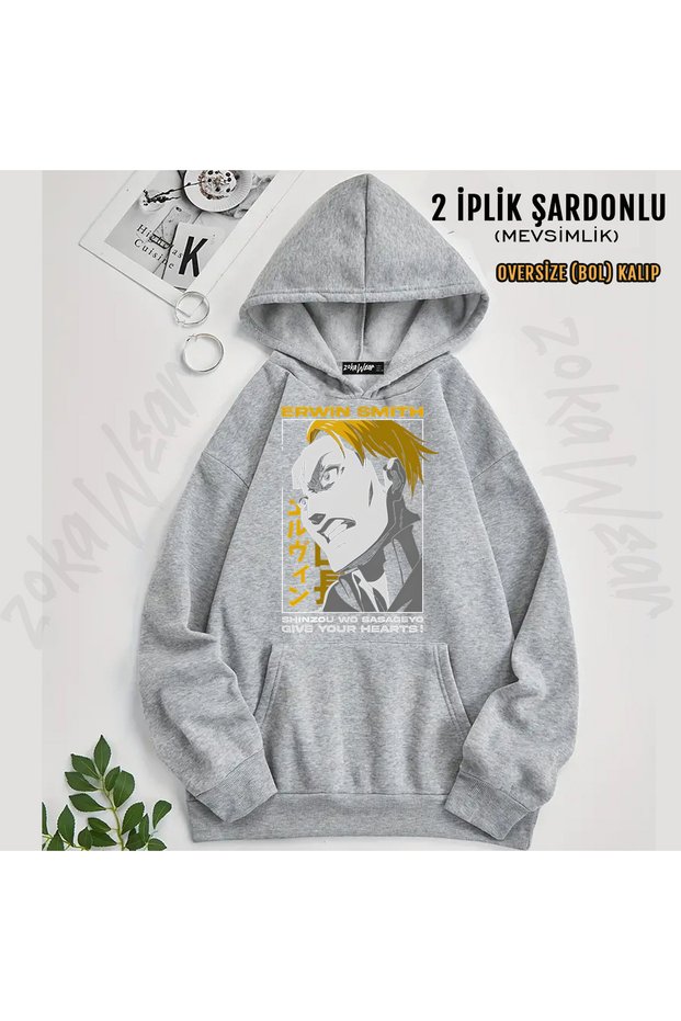 Attack on Titan Erwin Smith Printed Hooded Sweatshirt