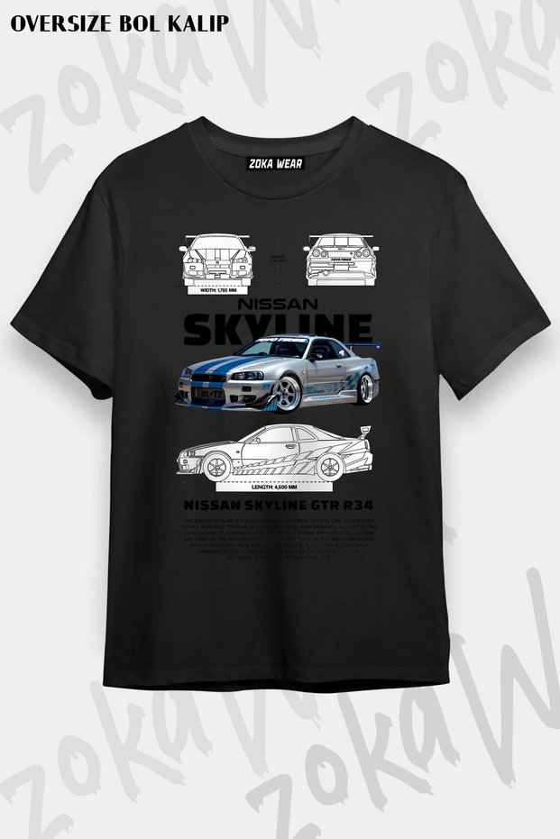 Gtr R34 V2 Back Printed T-Shirt