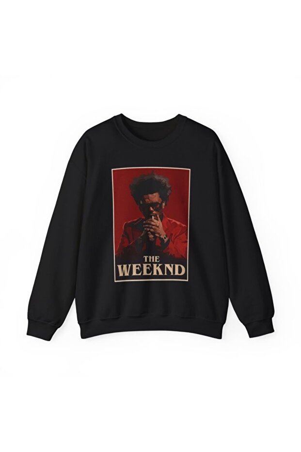 The Weeknd Printed Cotton 3 Thread Threaded Crew Neck Oversize Sweatshirt