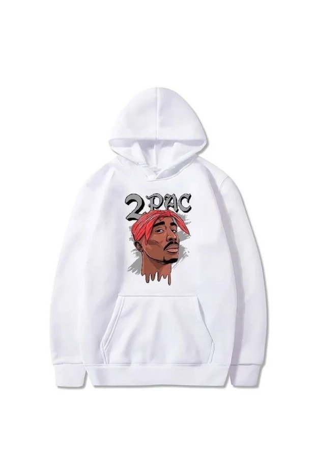 Tupac Printed Cotton 3 Thread Threaded Oversize Sweatshirt
