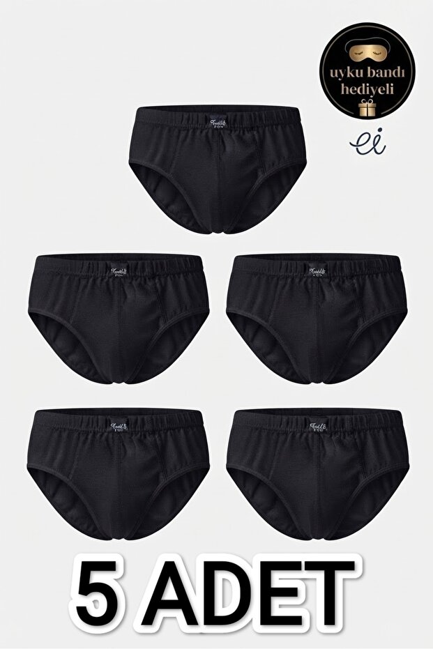 5-Pack Black 100% Cotton Men's Slip Underwear - Black/White/Grey Options - Custom Made Sleep Band Gift