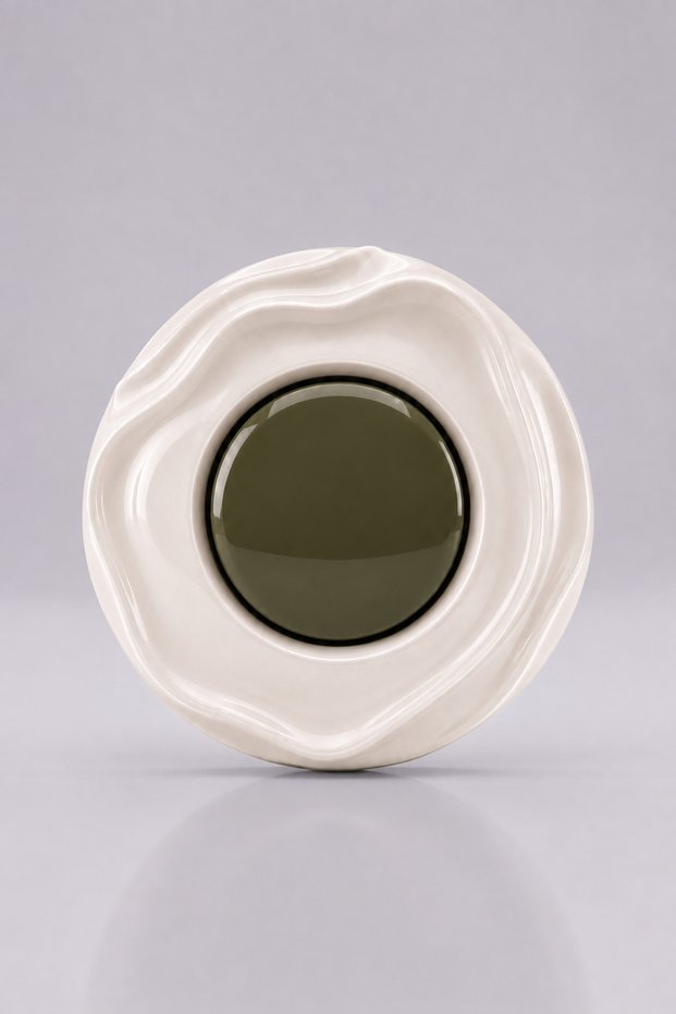 Special Design Wavy Series Exterior Cream Interior Khaki Decorative Single Switch a Quality Plastic (Mechanism Included)