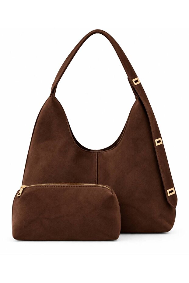 Women's Suede Gold Detailed Bag
