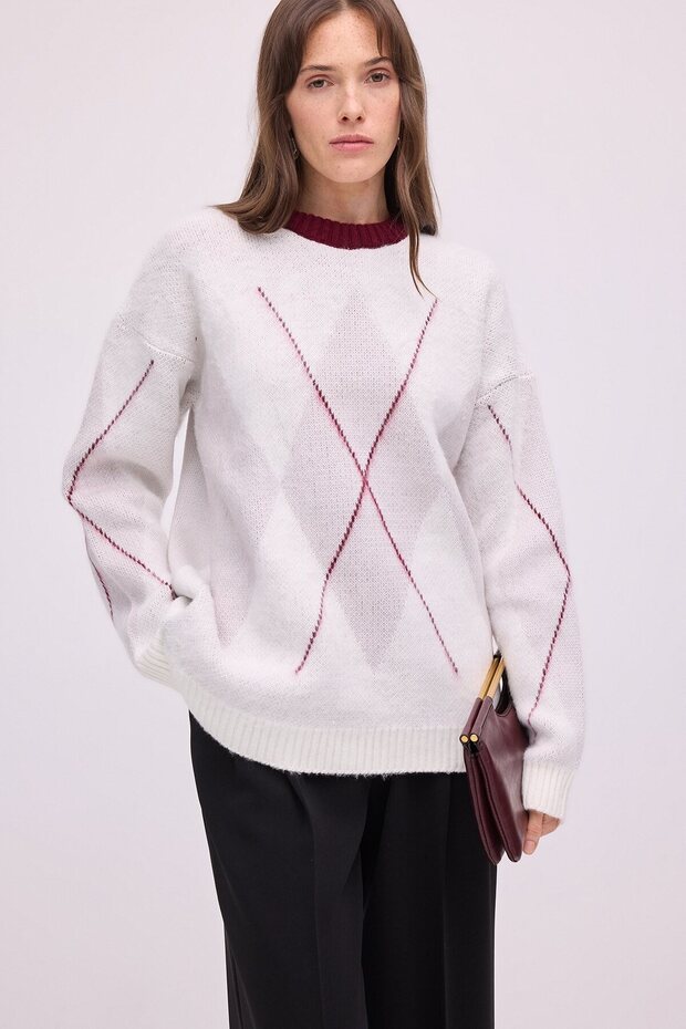 Baklava Patterned Knitwear Sweater