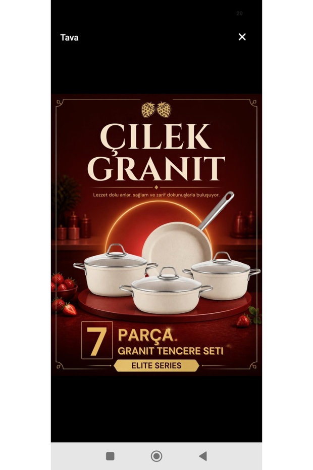 Granit tava seti 7 parca